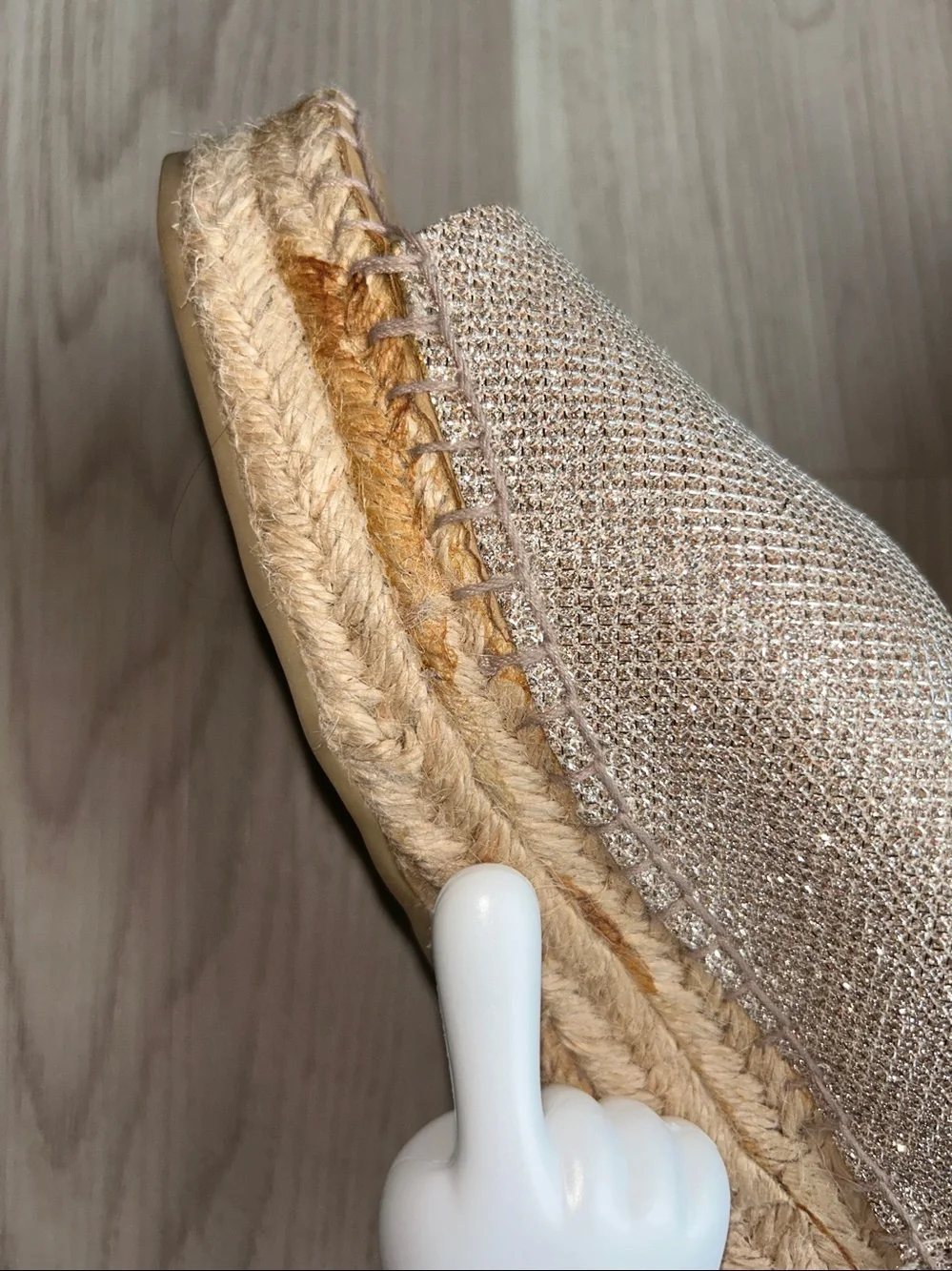 Franco Sorto Pine Espadrille Platform Slide 8.5 Gold Sparkle Casual Glam